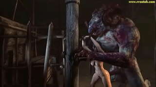 3D monstrum facit puellae ventris tumor